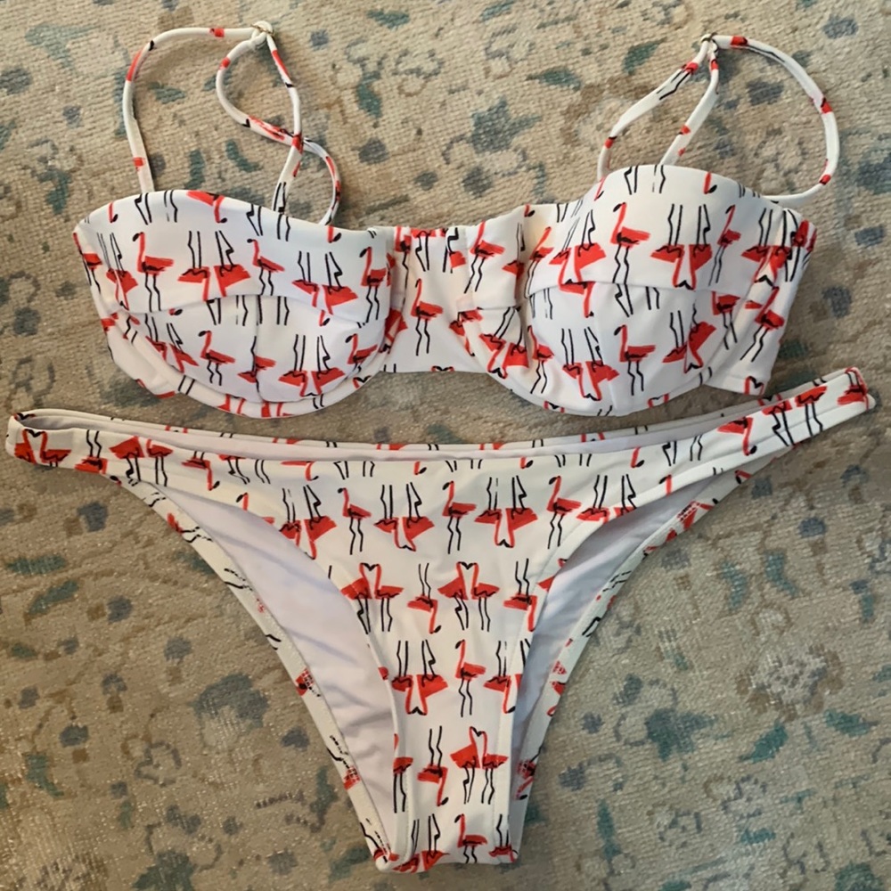 Milly Cabana Flamingo Print Top and Bottom